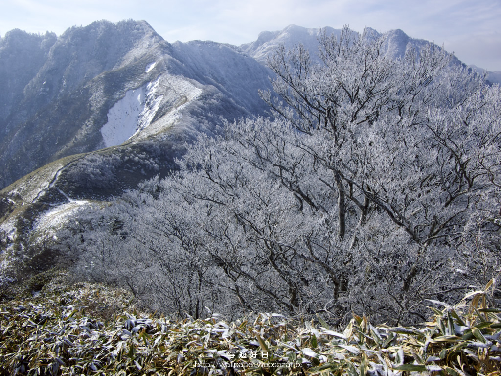 無料の高画質デスクトップ壁紙…霧氷の山