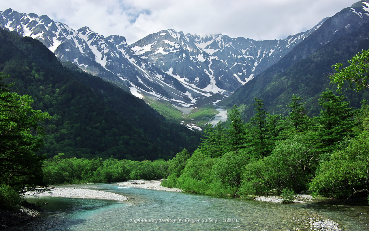 穂高連峰・穂高岳(上高地)の高画質・高解像度壁紙／Wallpaper of Kamikochi (1280×800)