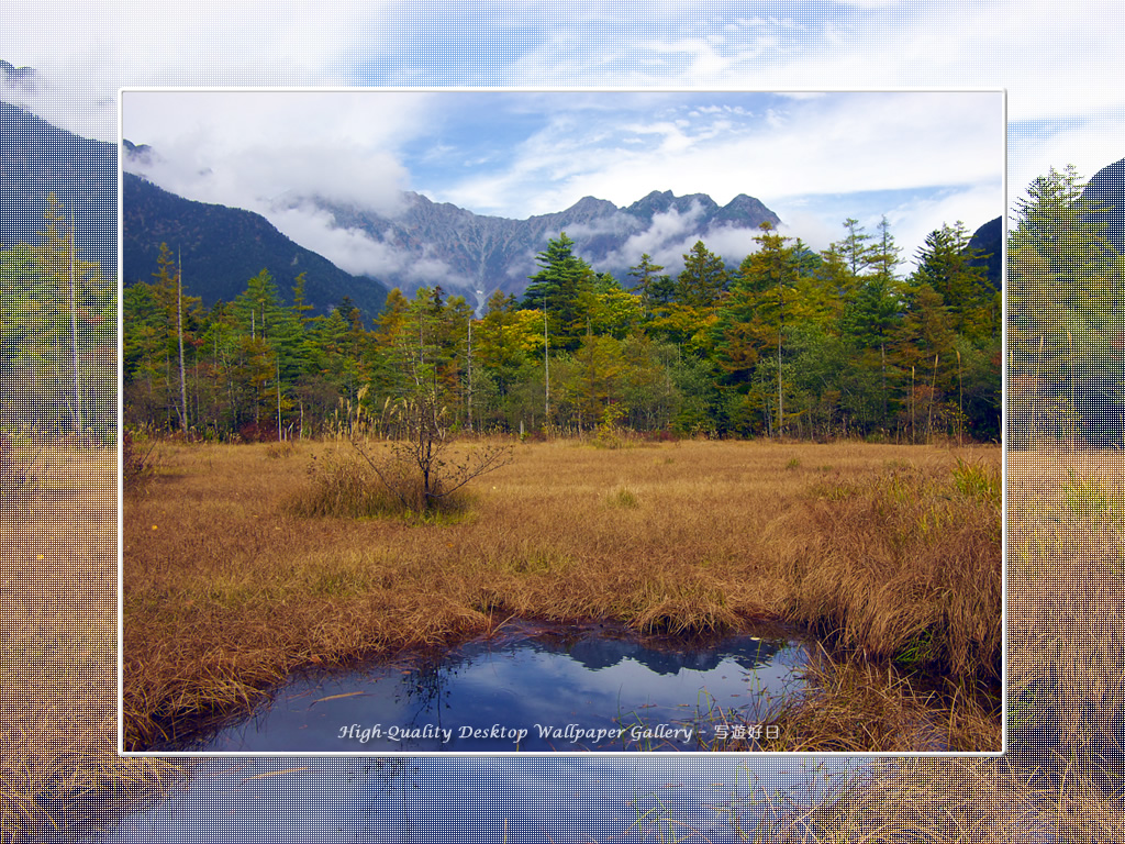 穂高連峰（田代池）の高画質・高解像度壁紙／Wallpaper of Kamikochi (1024×768)