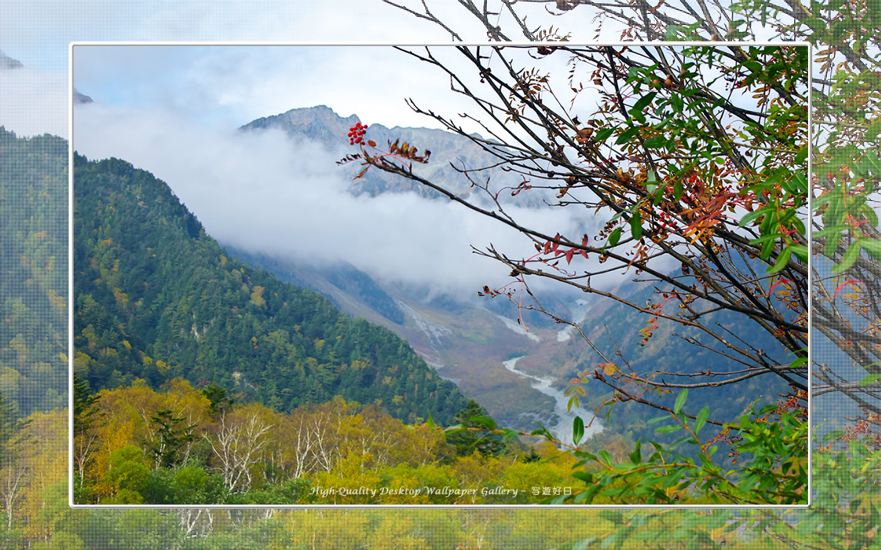 穂高連峰秋景の高画質・高解像度壁紙／Wallpaper of Kamikochi (1280×800)