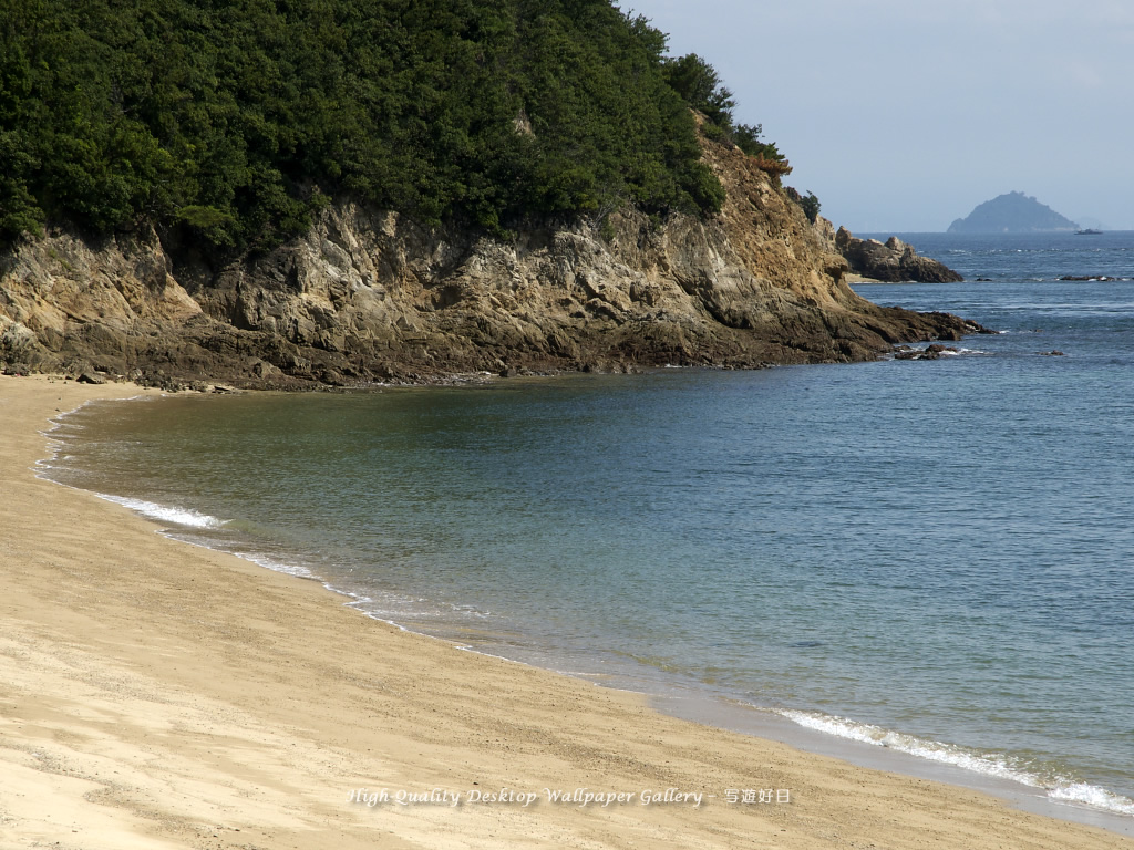 大島の海水浴場の壁紙/Wallpaper of Seaside (1024×768)