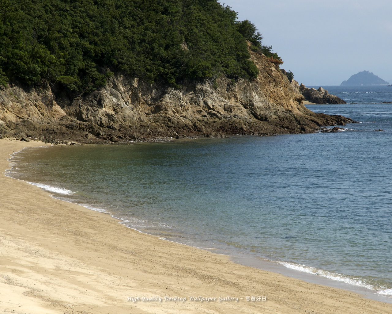 大島の海水浴場の壁紙/Wallpaper of Seaside Resort in Oshima (1280×1024)