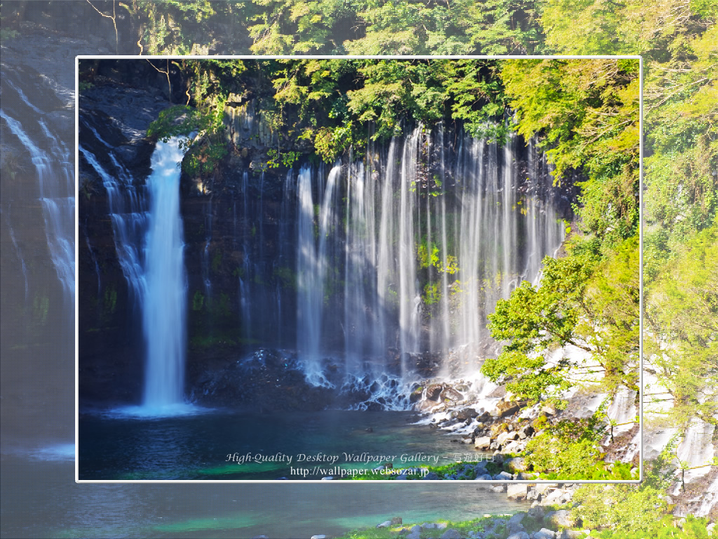 富士山の高画質&高解像度壁紙/Wallpaper of白糸の滝 in Fuji Lake Districti (1024×768)