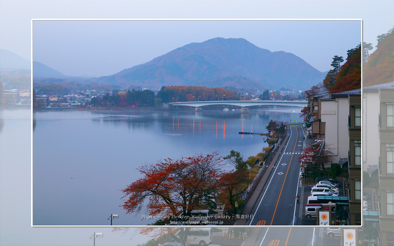 富士山の高画質&高解像度壁紙/Wallpaper of湖畔の朝景-1 in Fuji Lake Districti (1280×800)