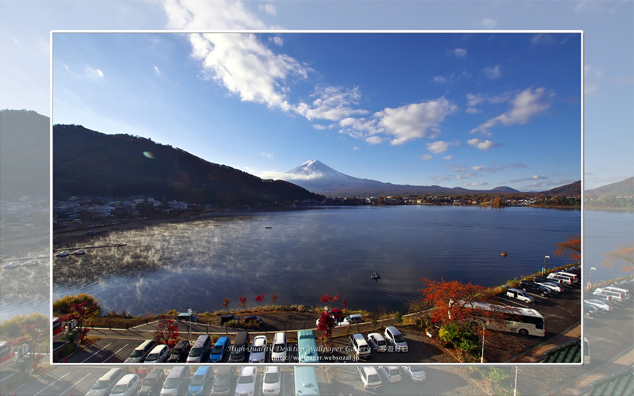 富士山の高画質&高解像度壁紙/Wallpaper of河口湖朝景 in Fuji Lake Districti (1280×800)